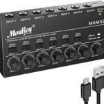 Moukey Audio Mixer Line Mixer, DC 5V, 6-Stereo Ultra, Low-Noise 6-Channel for Sub-Mixing